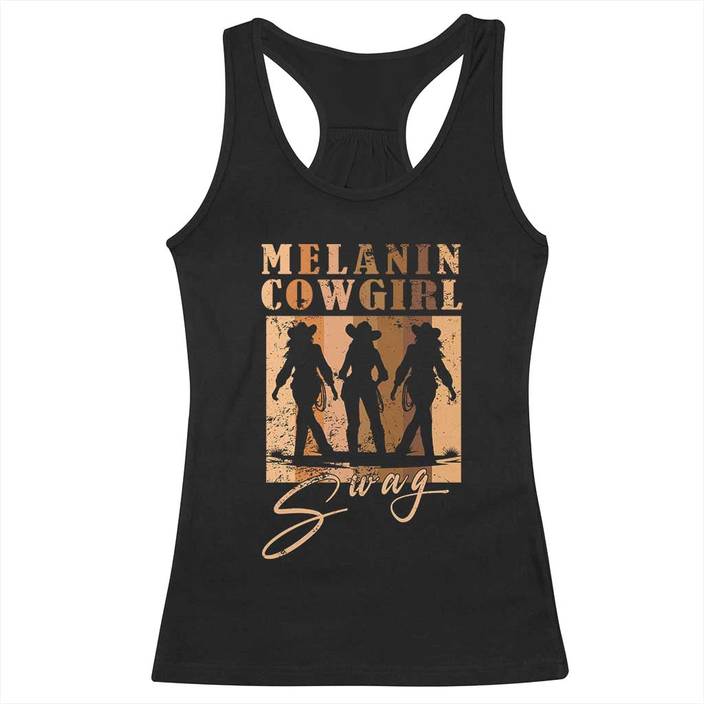 African Melanin Cowgirl Swag Racerback Tank Top Cowgirls Black History Pride Retro