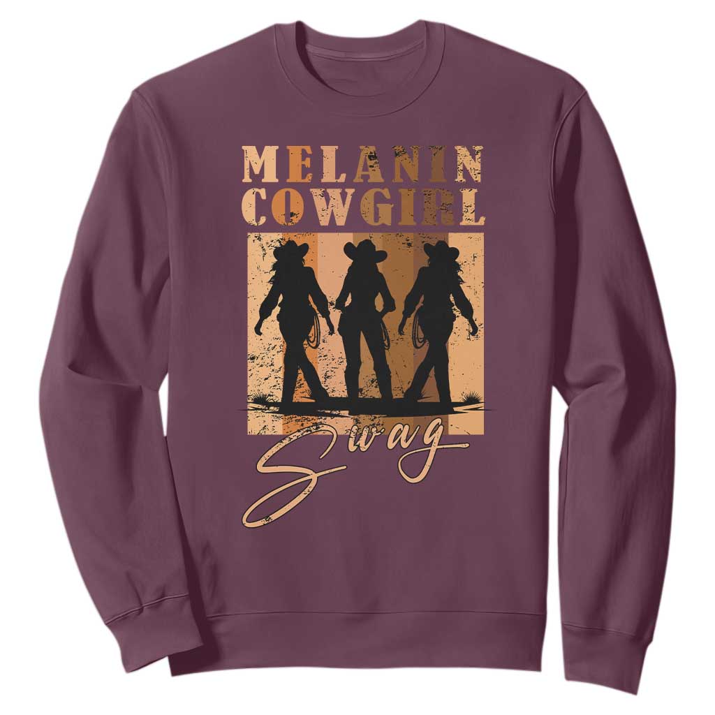 African Melanin Cowgirl Swag Sweatshirt Cowgirls Black History Pride Retro