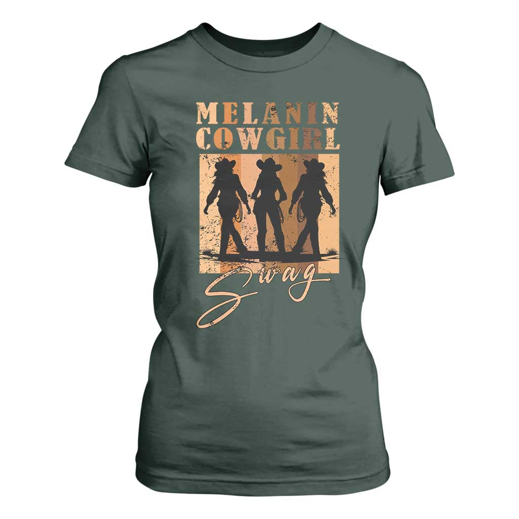 African Melanin Cowgirl Swag T Shirt For Women Cowgirls Black History Pride Retro