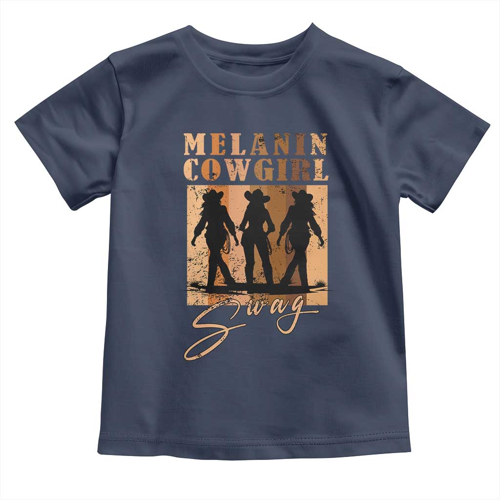 African Melanin Cowgirl Swag Toddler T Shirt Cowgirls Black History Pride Retro