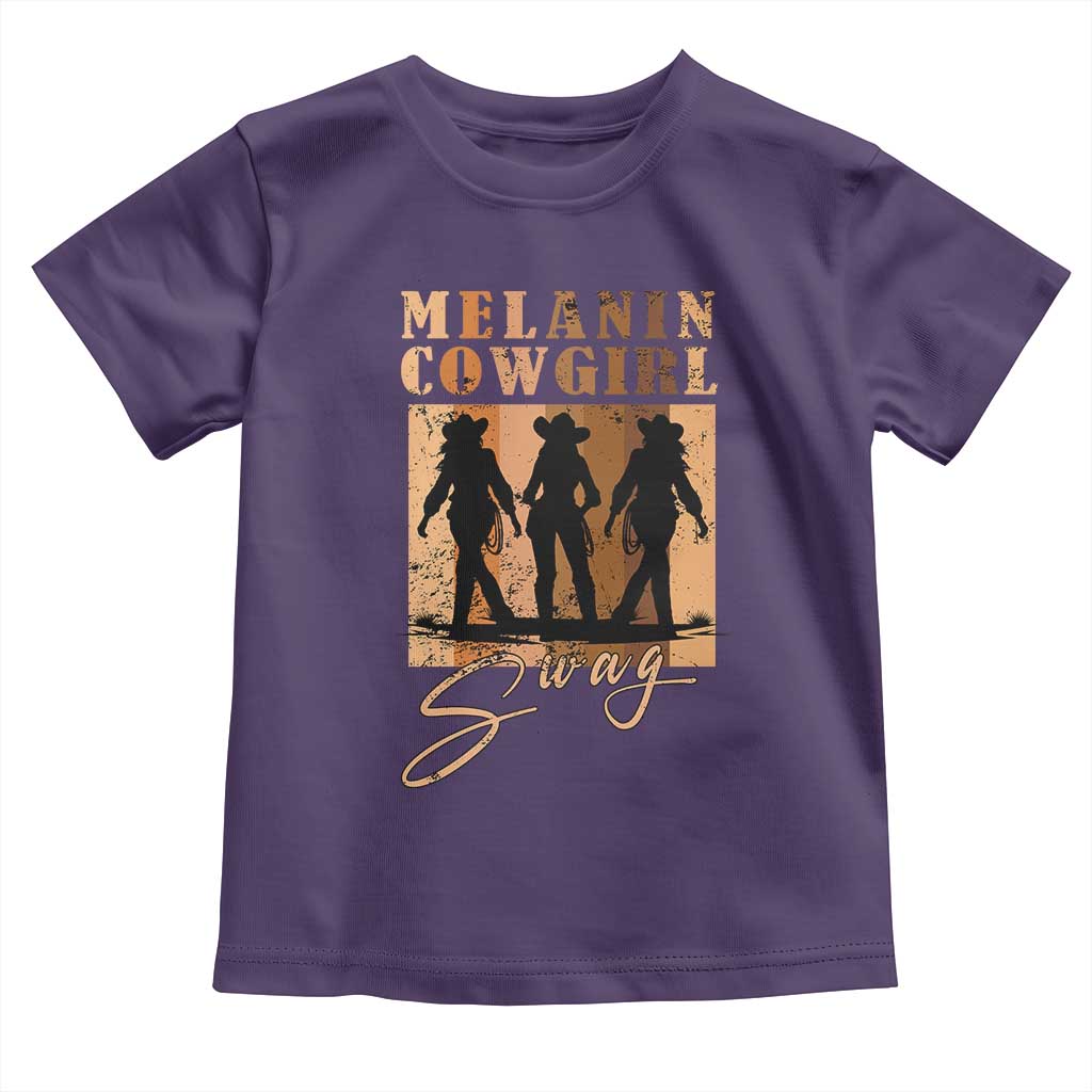 African Melanin Cowgirl Swag Toddler T Shirt Cowgirls Black History Pride Retro
