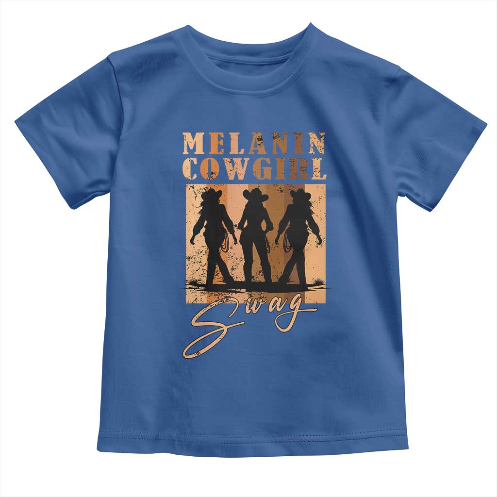 African Melanin Cowgirl Swag Toddler T Shirt Cowgirls Black History Pride Retro
