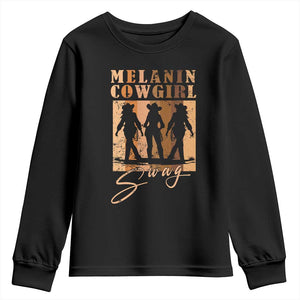 African Melanin Cowgirl Swag Youth Sweatshirt Cowgirls Black History Pride Retro