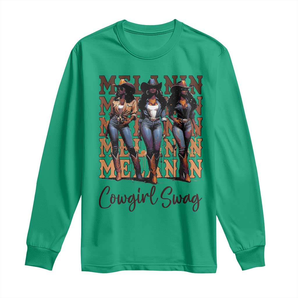 African Melanin Cowgirl Swag Long Sleeve Shirt Cowgirls Black History Pride