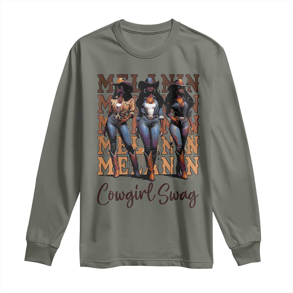 African Melanin Cowgirl Swag Long Sleeve Shirt Cowgirls Black History Pride