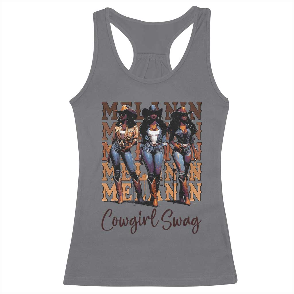 African Melanin Cowgirl Swag Racerback Tank Top Cowgirls Black History Pride