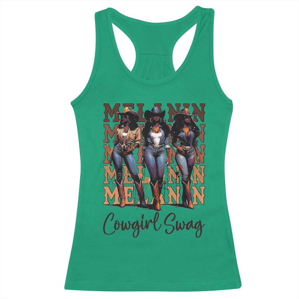 African Melanin Cowgirl Swag Racerback Tank Top Cowgirls Black History Pride