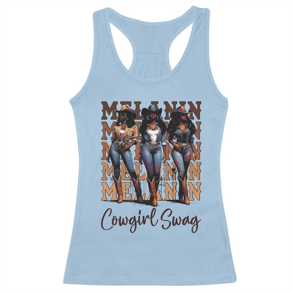 African Melanin Cowgirl Swag Racerback Tank Top Cowgirls Black History Pride