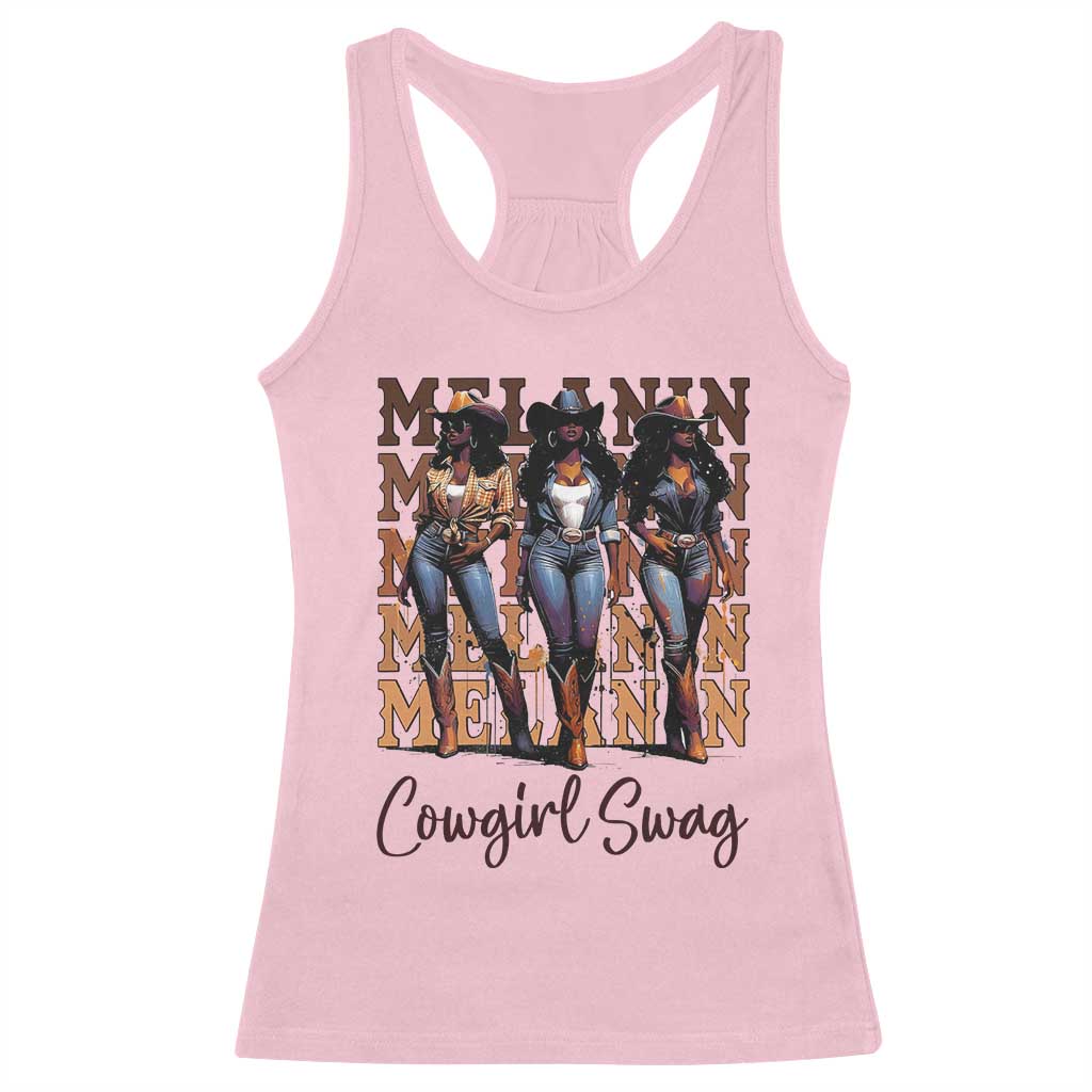 African Melanin Cowgirl Swag Racerback Tank Top Cowgirls Black History Pride