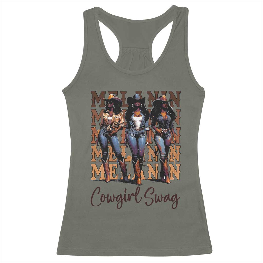 African Melanin Cowgirl Swag Racerback Tank Top Cowgirls Black History Pride