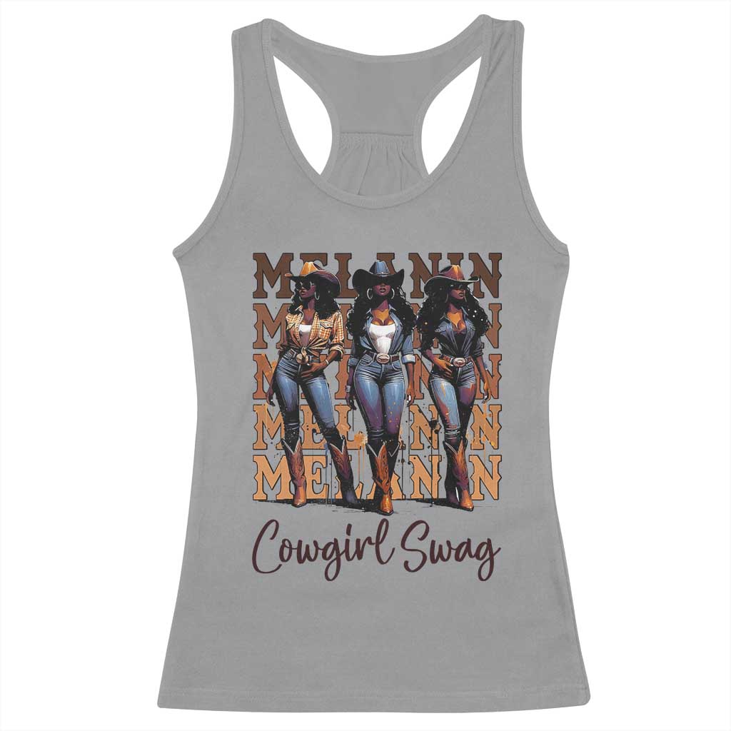 African Melanin Cowgirl Swag Racerback Tank Top Cowgirls Black History Pride
