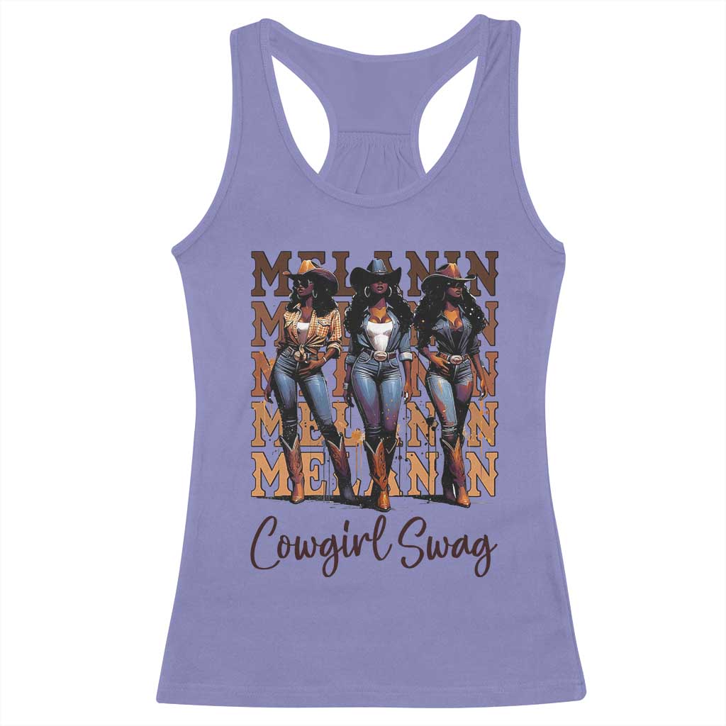 African Melanin Cowgirl Swag Racerback Tank Top Cowgirls Black History Pride