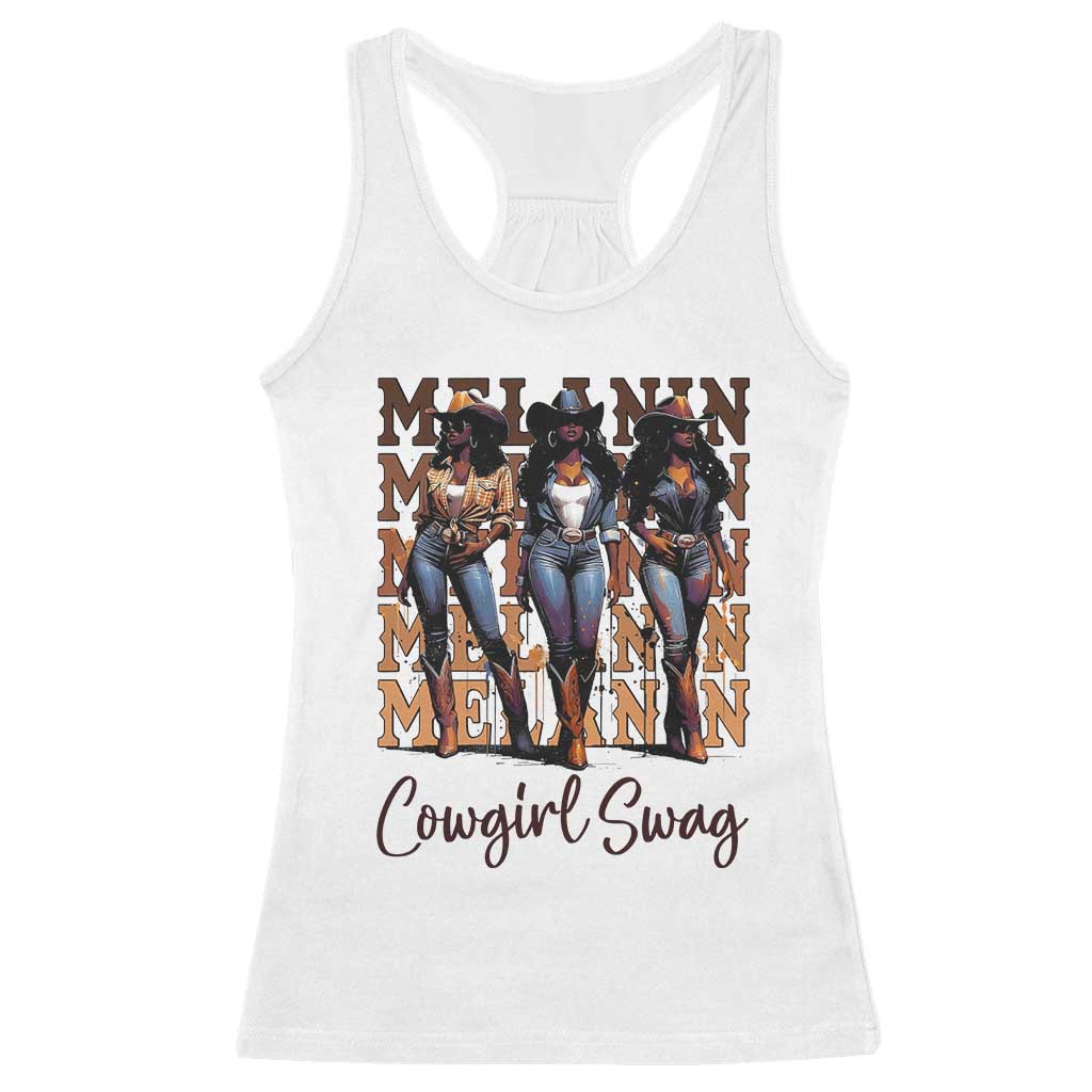 African Melanin Cowgirl Swag Racerback Tank Top Cowgirls Black History Pride