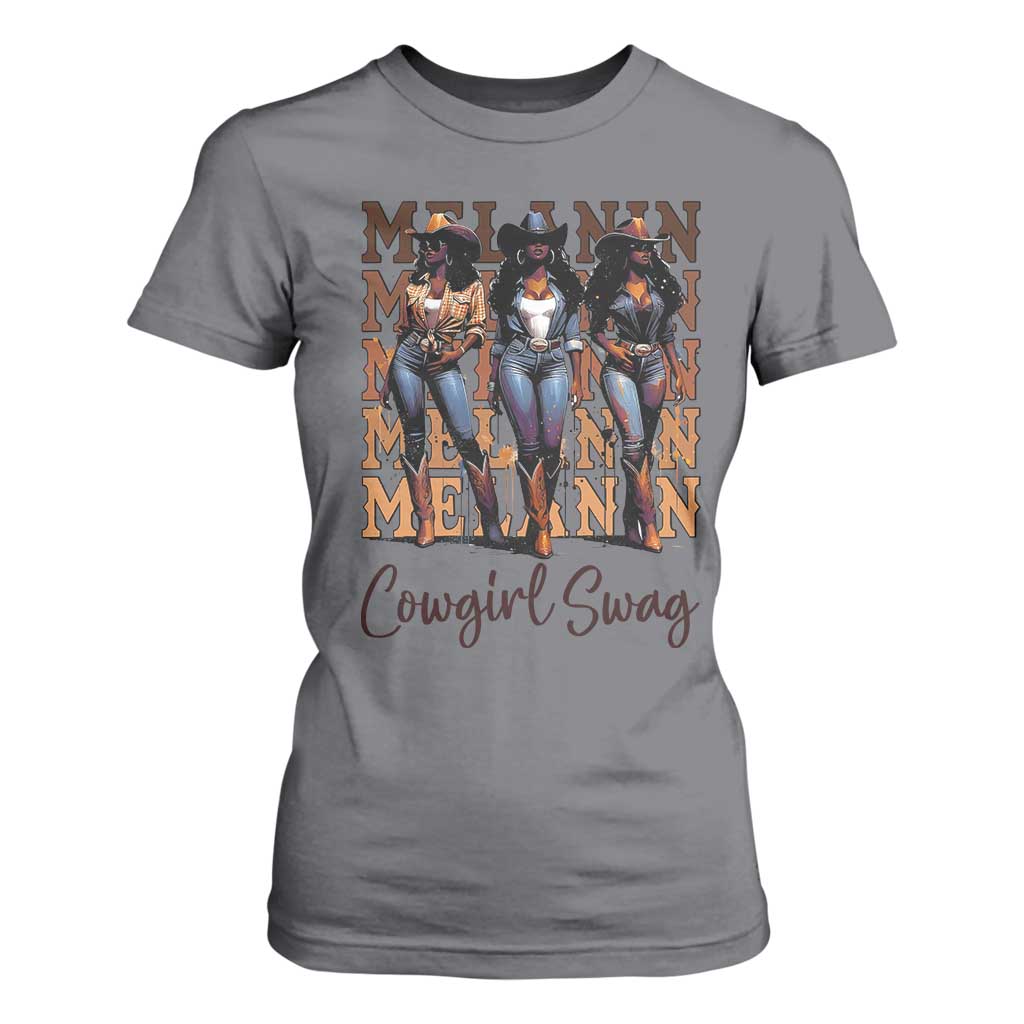 African Melanin Cowgirl Swag T Shirt For Women Cowgirls Black History Pride