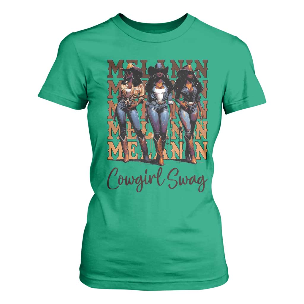 African Melanin Cowgirl Swag T Shirt For Women Cowgirls Black History Pride