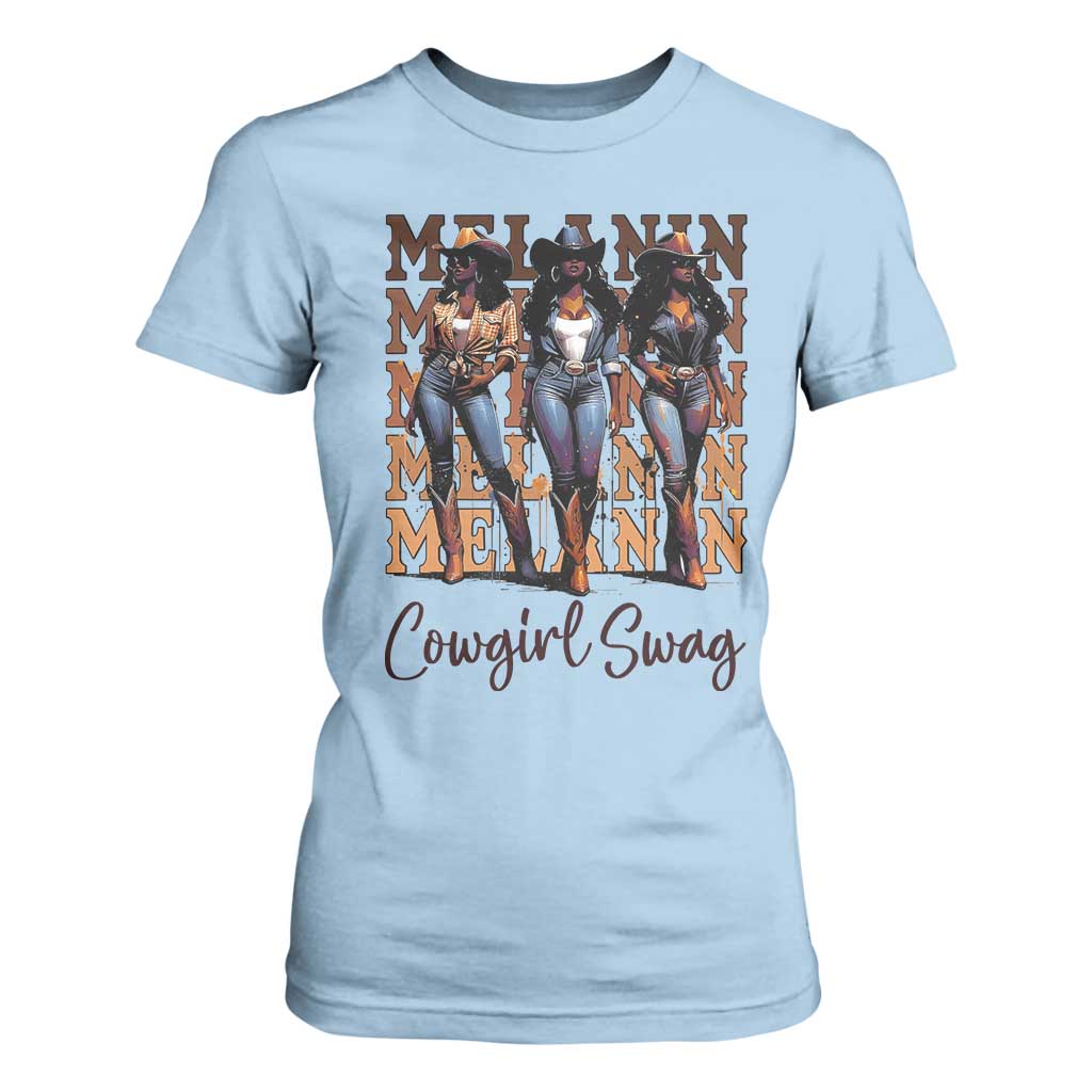 African Melanin Cowgirl Swag T Shirt For Women Cowgirls Black History Pride