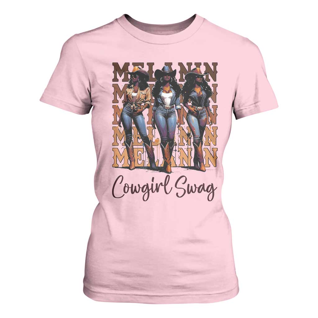 African Melanin Cowgirl Swag T Shirt For Women Cowgirls Black History Pride
