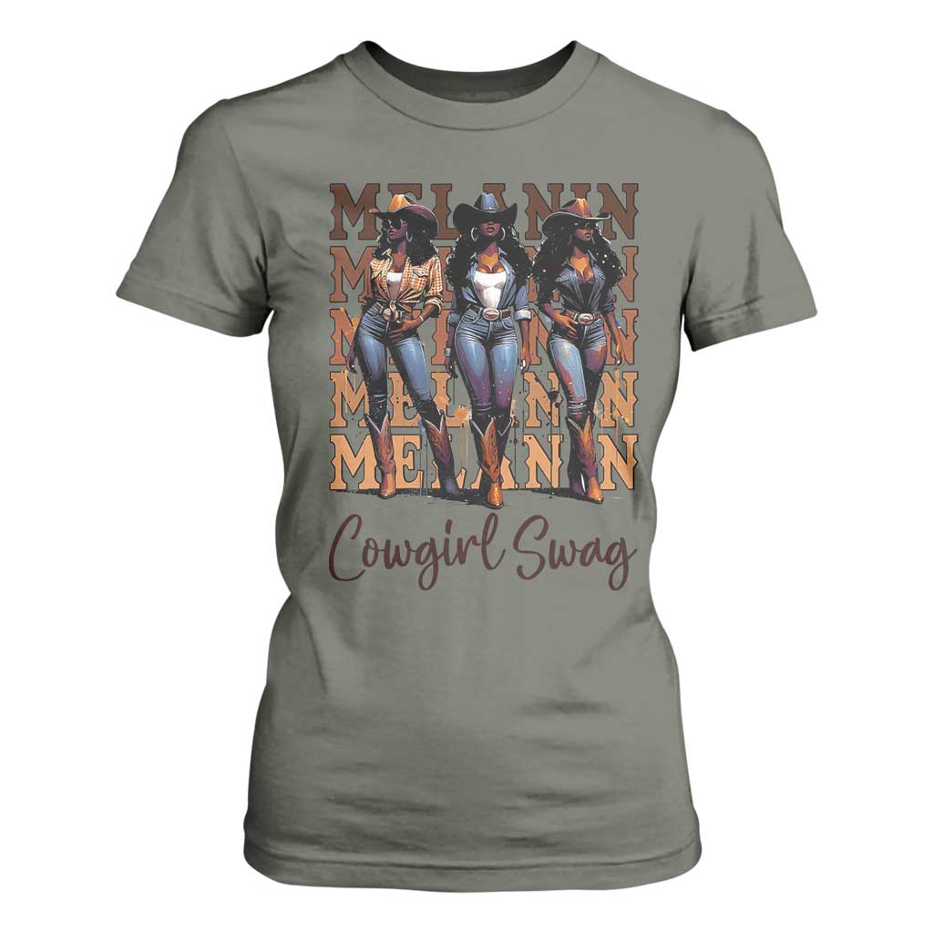African Melanin Cowgirl Swag T Shirt For Women Cowgirls Black History Pride