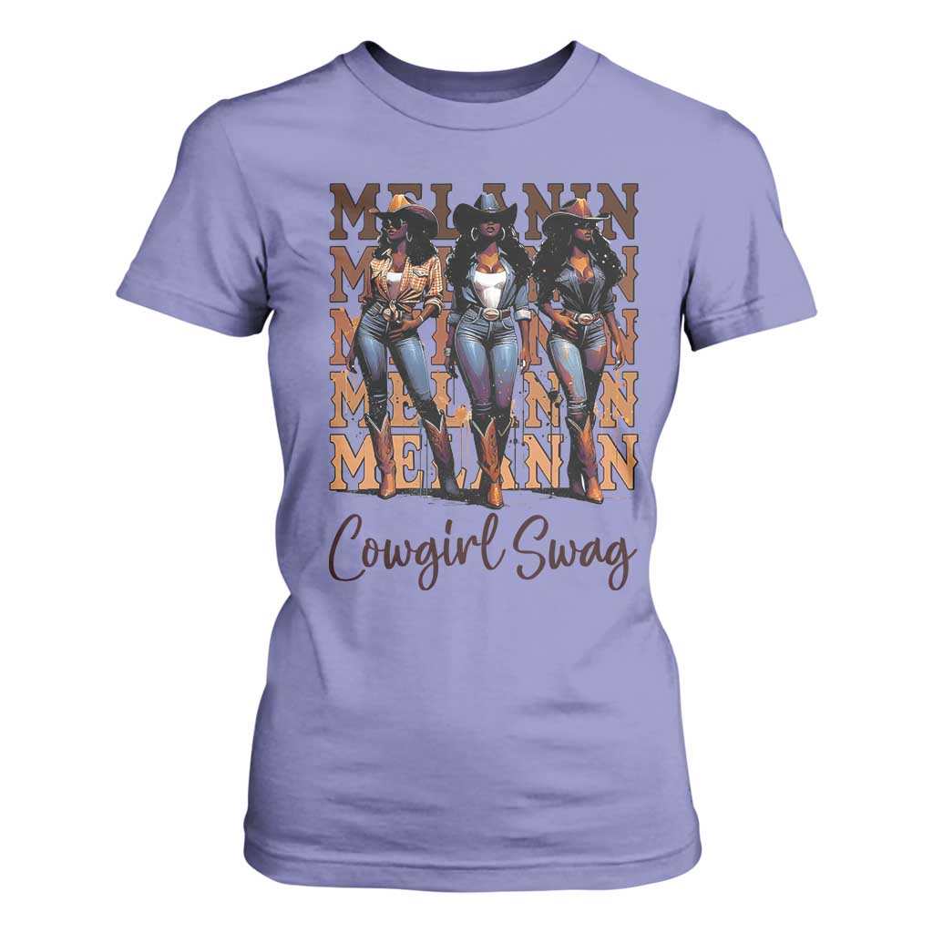 African Melanin Cowgirl Swag T Shirt For Women Cowgirls Black History Pride