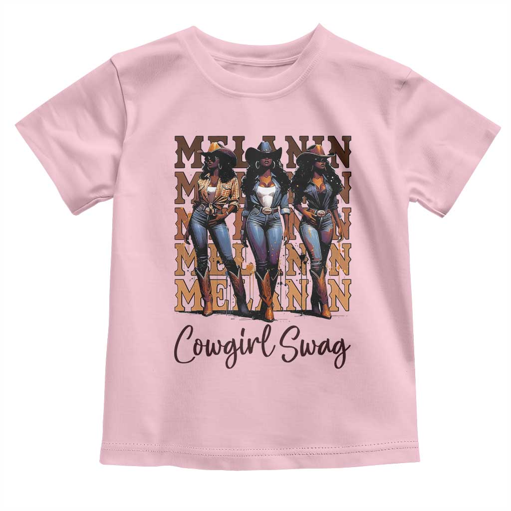 African Melanin Cowgirl Swag Toddler T Shirt Cowgirls Black History Pride