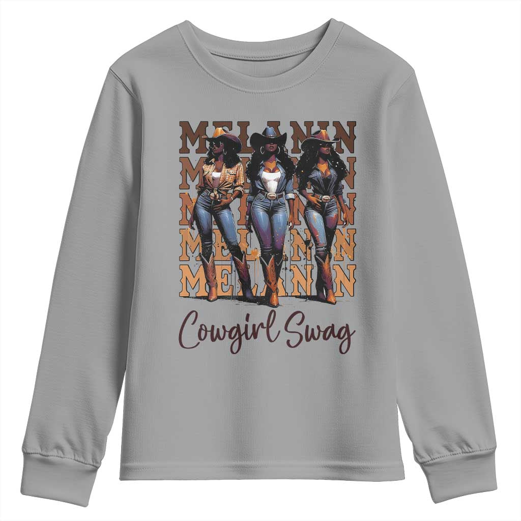 African Melanin Cowgirl Swag Youth Sweatshirt Cowgirls Black History Pride