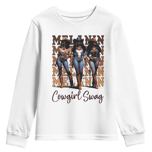 African Melanin Cowgirl Swag Youth Sweatshirt Cowgirls Black History Pride