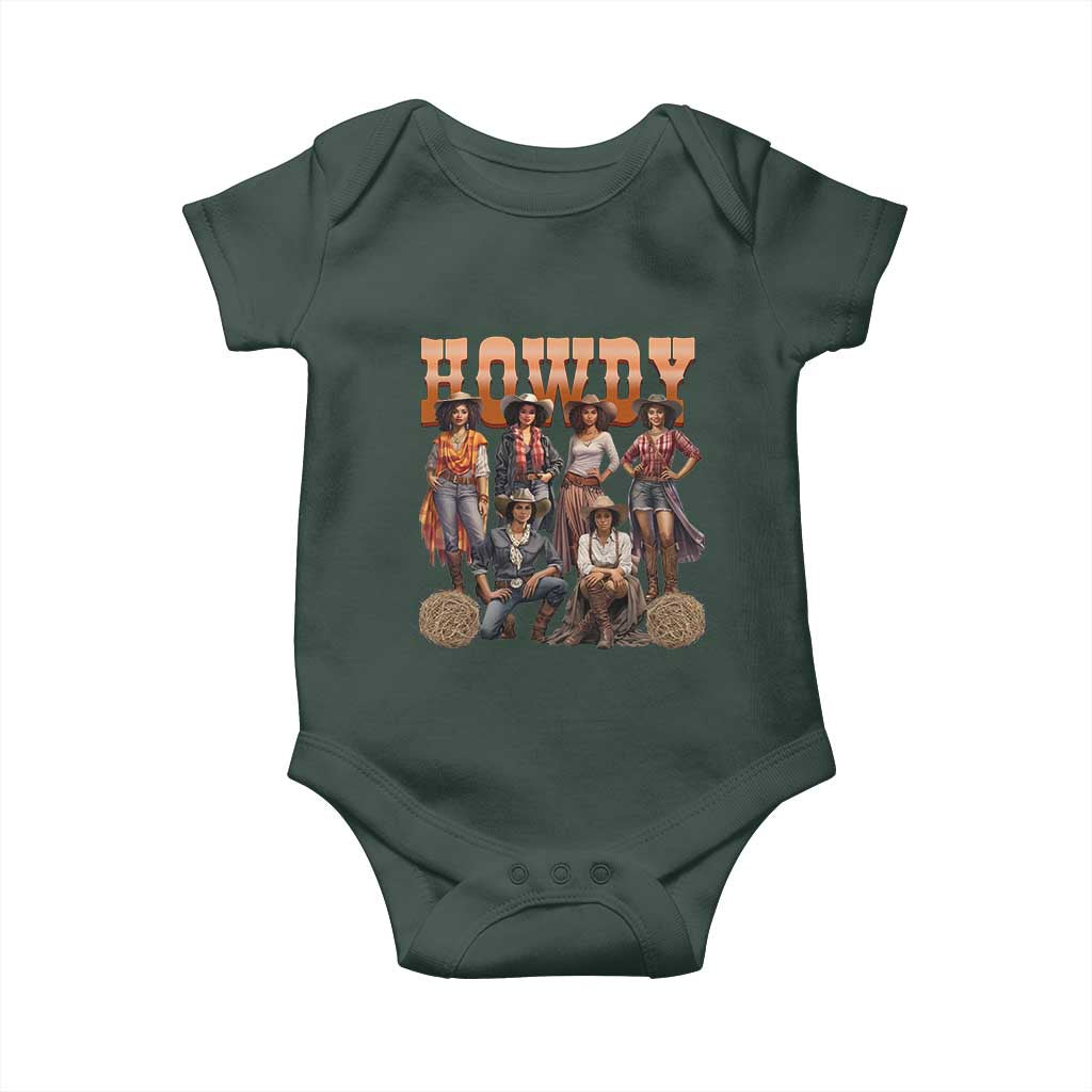 Howdy African Melanin Cowgirl Baby Onesie Black History Western Rodeo Texas