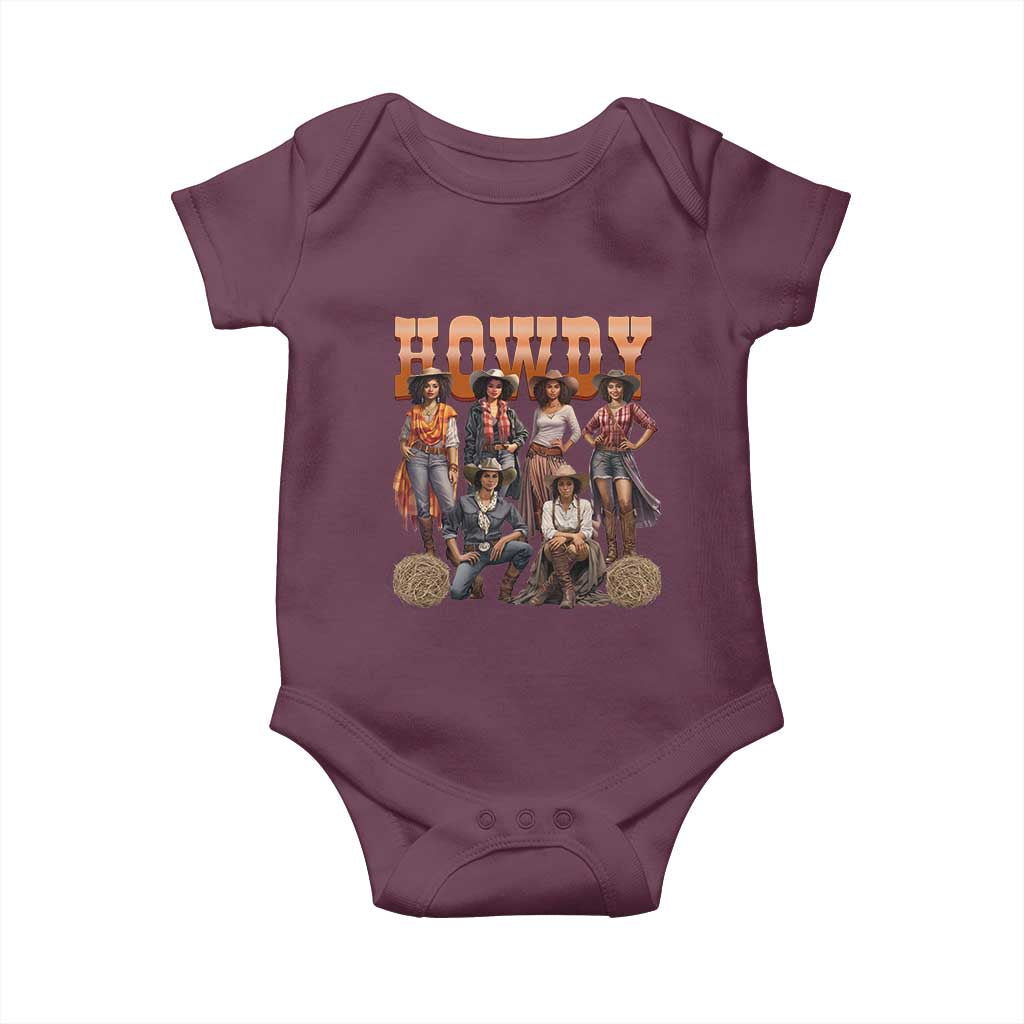Howdy African Melanin Cowgirl Baby Onesie Black History Western Rodeo Texas