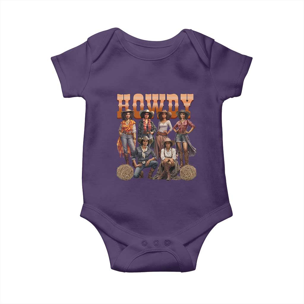 Howdy African Melanin Cowgirl Baby Onesie Black History Western Rodeo Texas