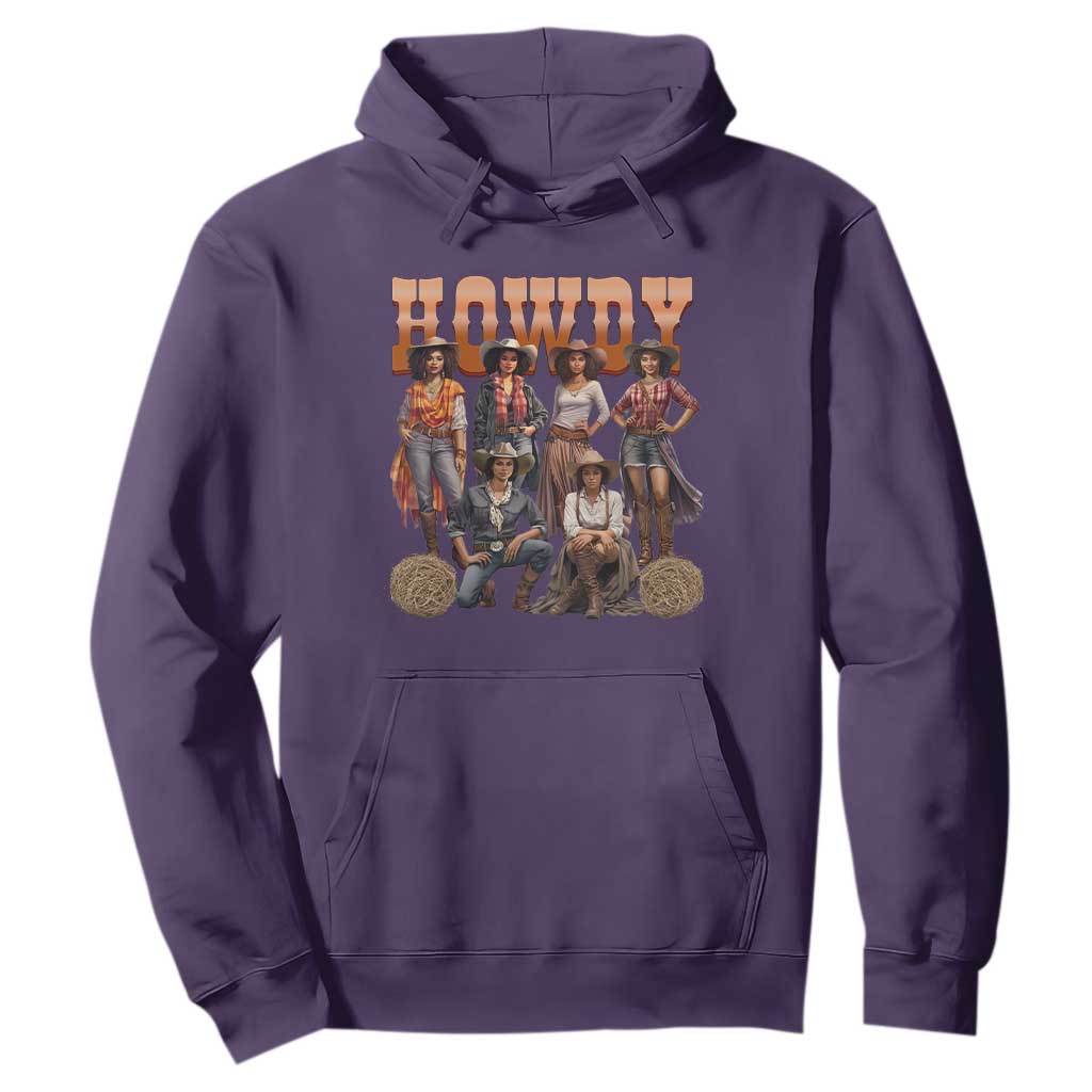Howdy African Melanin Cowgirl Hoodie Black History Western Rodeo Texas