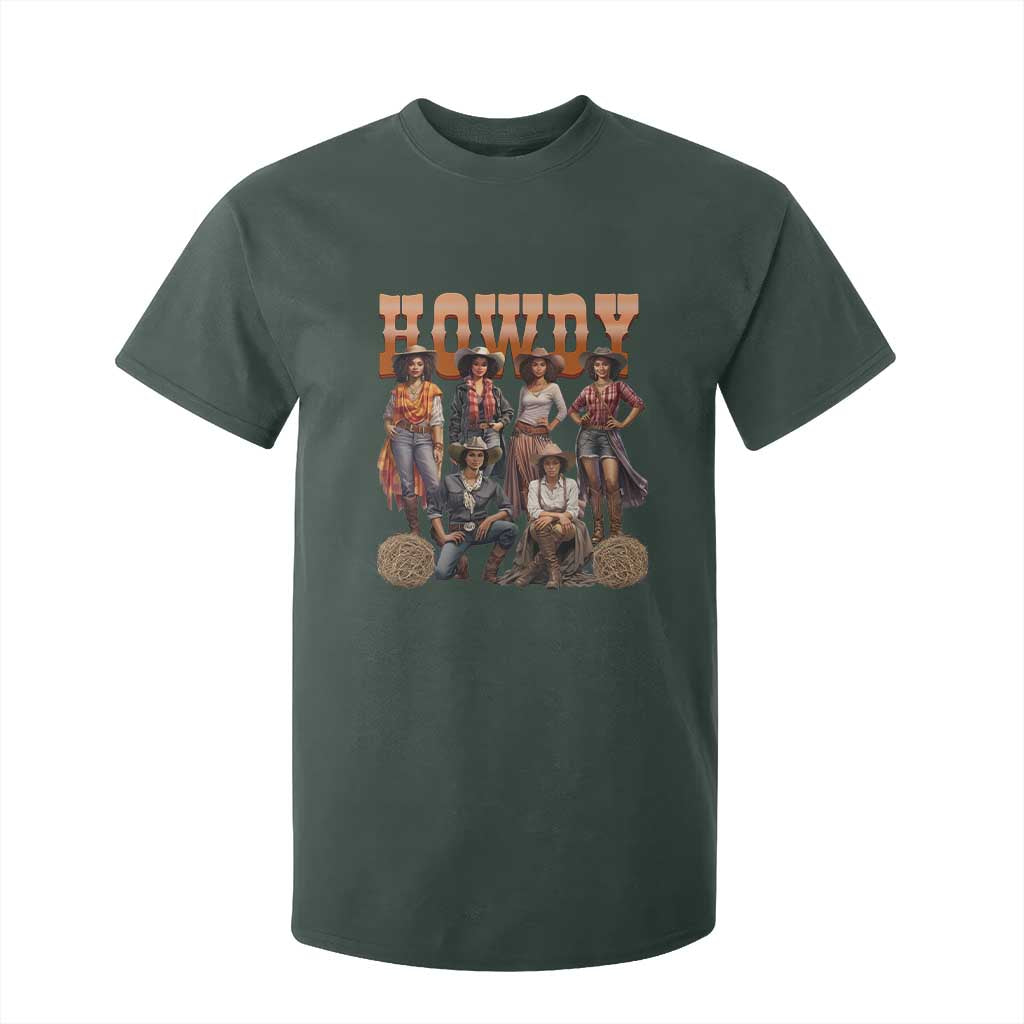 Howdy African Melanin Cowgirl T Shirt For Kid Black History Western Rodeo Texas