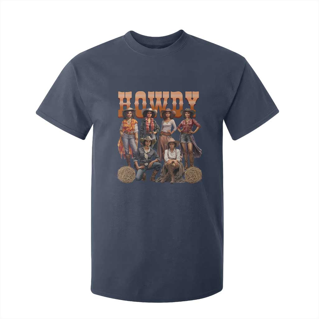 Howdy African Melanin Cowgirl T Shirt For Kid Black History Western Rodeo Texas