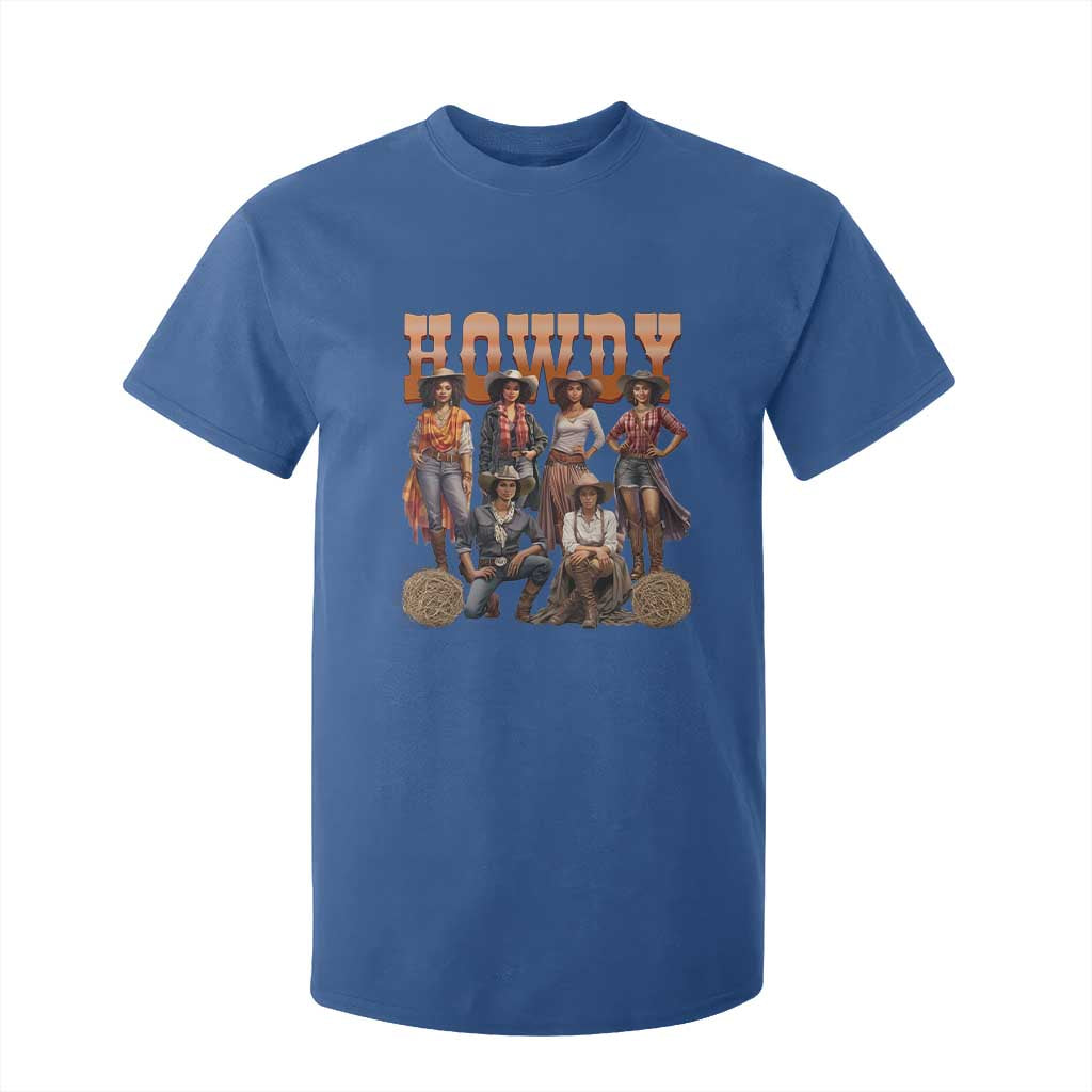 Howdy African Melanin Cowgirl T Shirt For Kid Black History Western Rodeo Texas