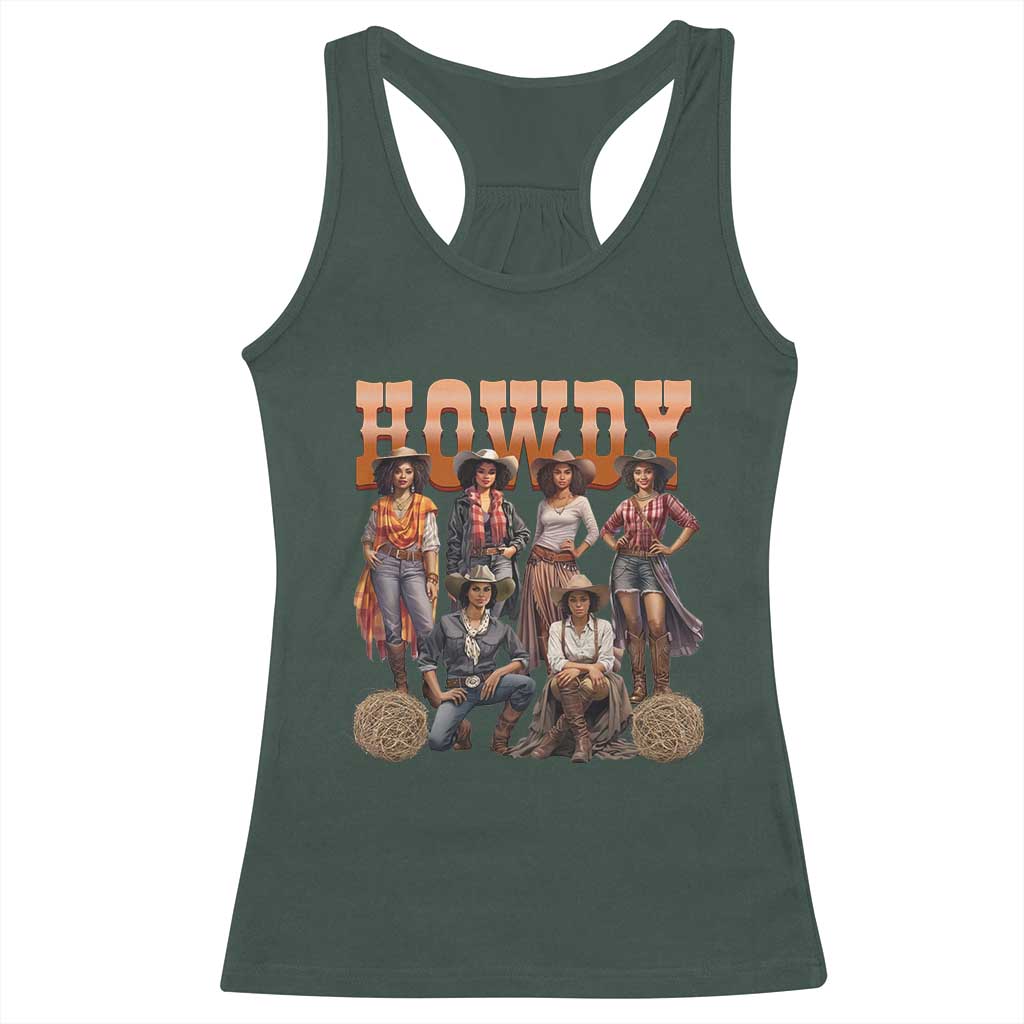 Howdy African Melanin Cowgirl Racerback Tank Top Black History Western Rodeo Texas