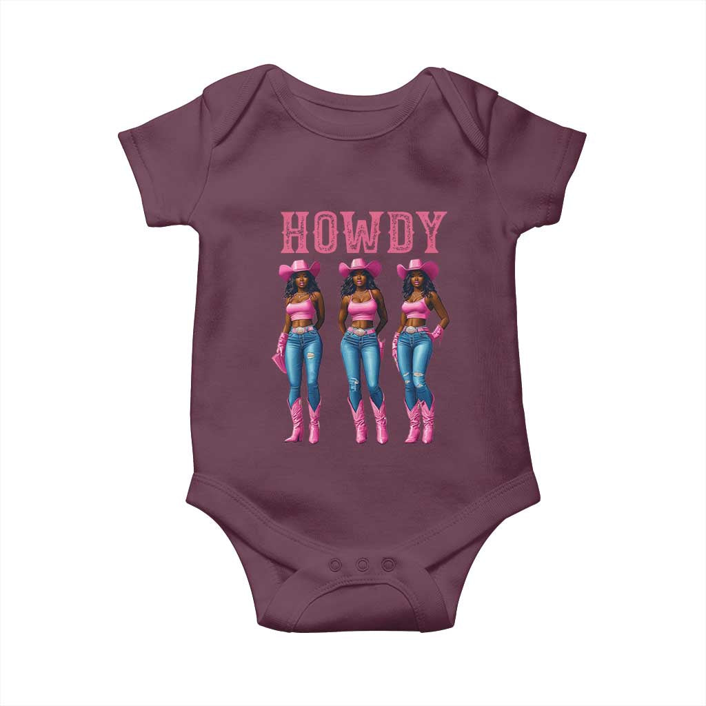 Howdy Melanin Cowgirl Baby Onesie Western Rodeo Women Black Cowgirls