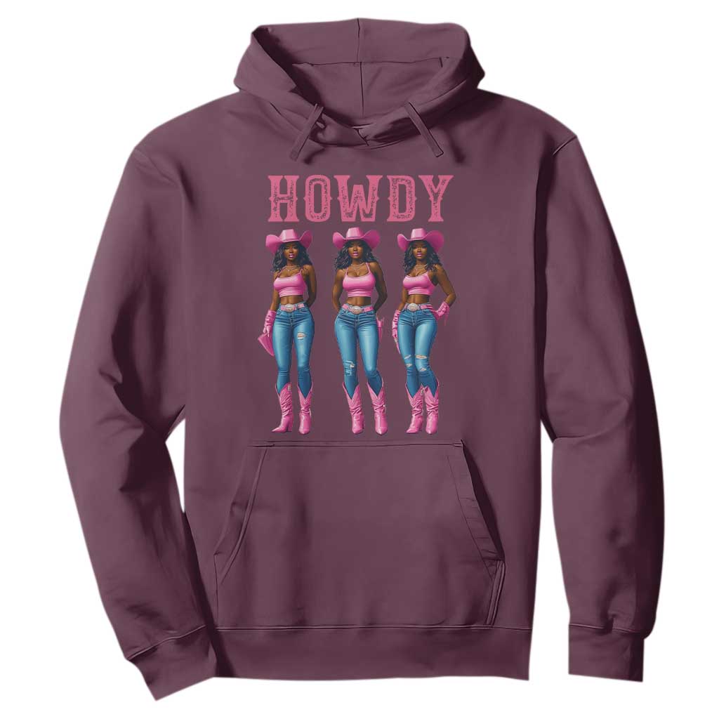 Howdy Melanin Cowgirl Hoodie Western Rodeo Women Black Cowgirls