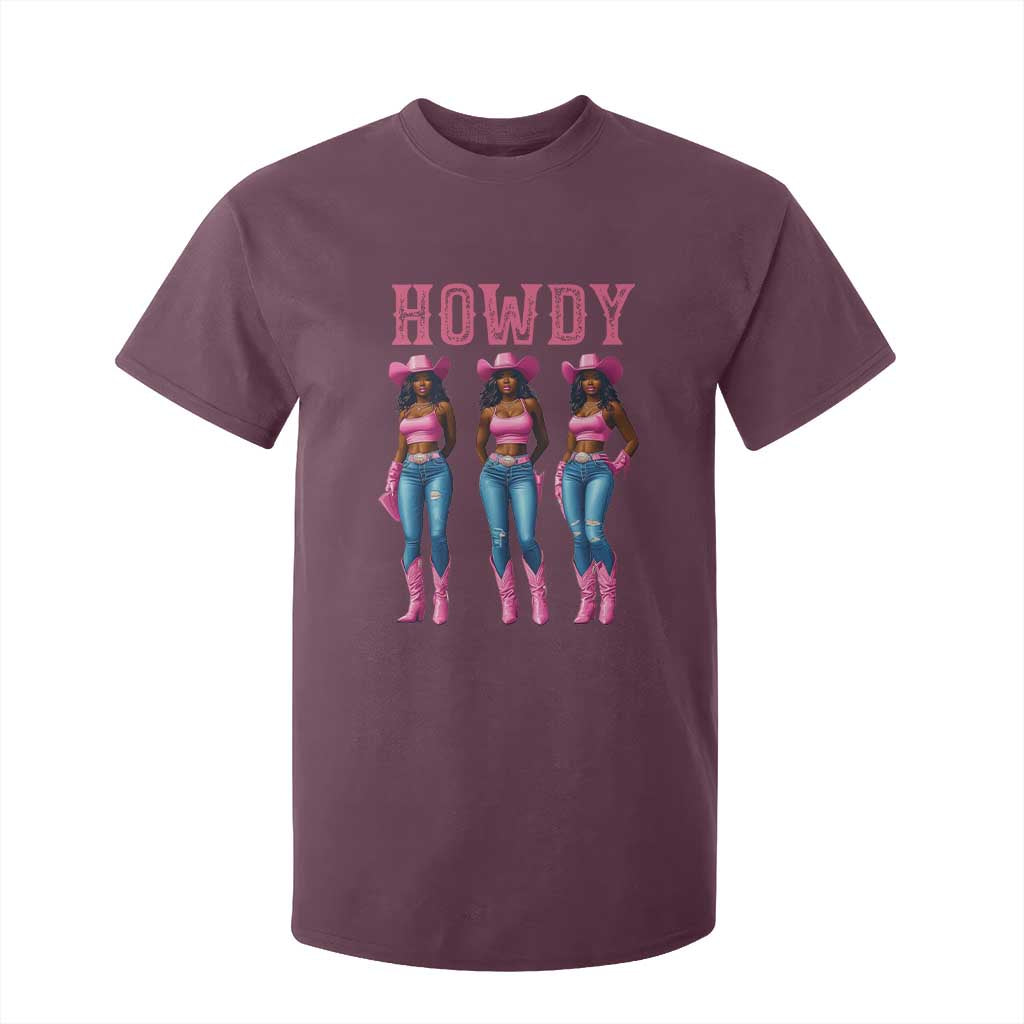 Howdy Melanin Cowgirl T Shirt For Kid Western Rodeo Women Black Cowgirls