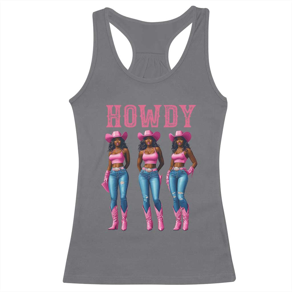 Howdy Melanin Cowgirl Racerback Tank Top Western Rodeo Women Black Cowgirls