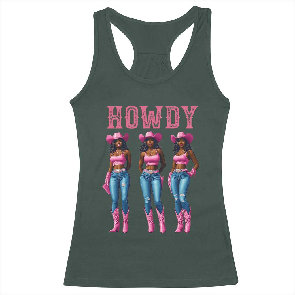 Howdy Melanin Cowgirl Racerback Tank Top Western Rodeo Women Black Cowgirls