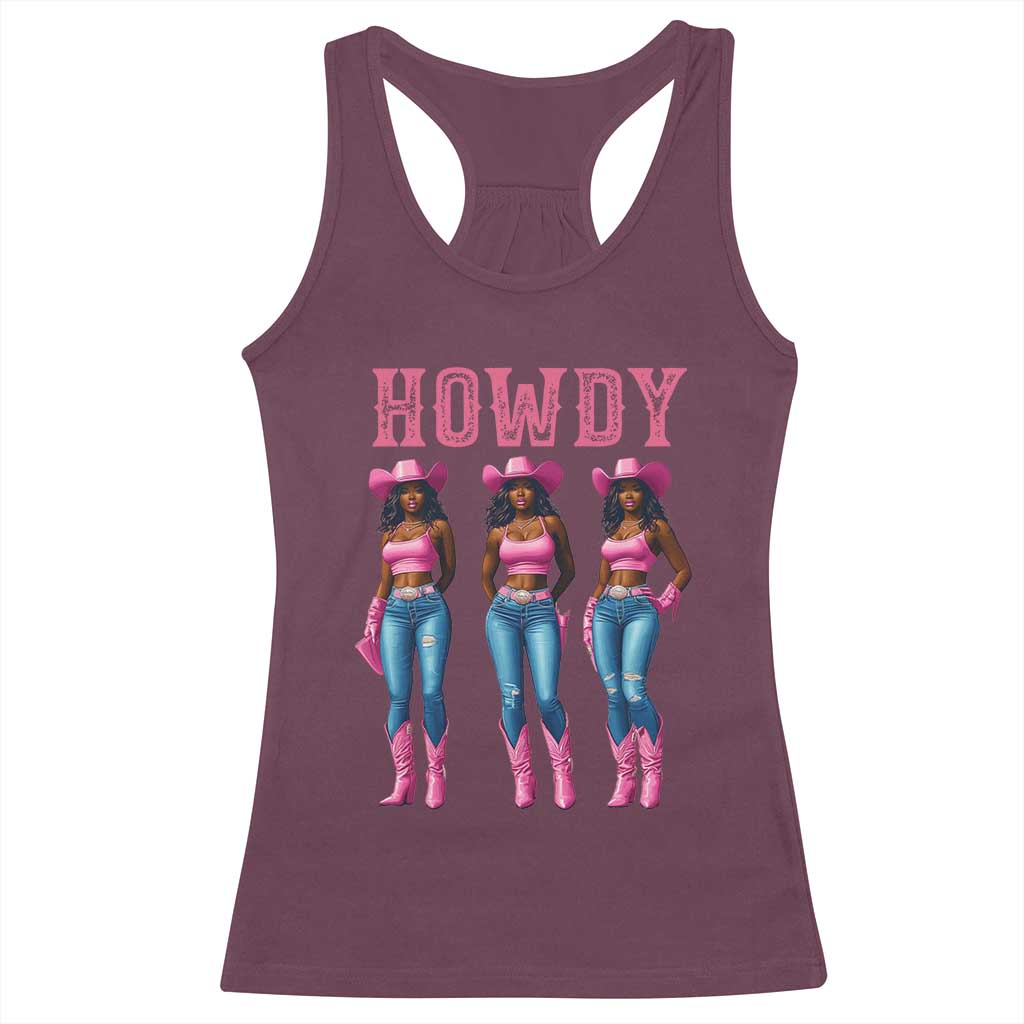 Howdy Melanin Cowgirl Racerback Tank Top Western Rodeo Women Black Cowgirls