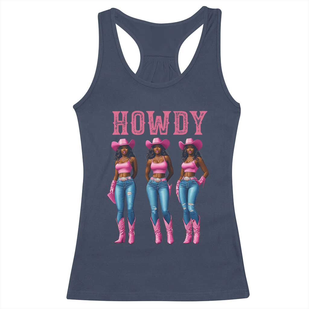 Howdy Melanin Cowgirl Racerback Tank Top Western Rodeo Women Black Cowgirls
