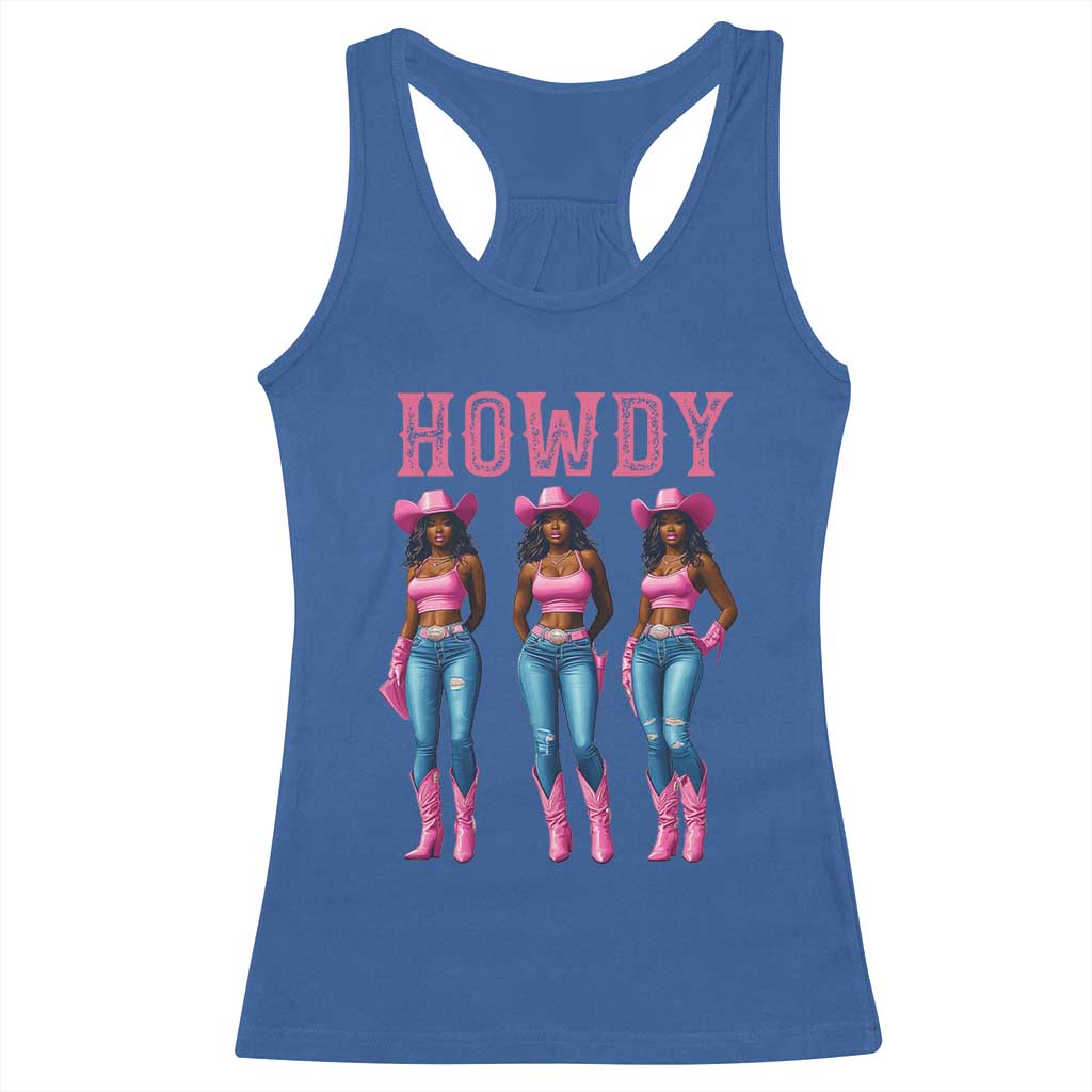 Howdy Melanin Cowgirl Racerback Tank Top Western Rodeo Women Black Cowgirls