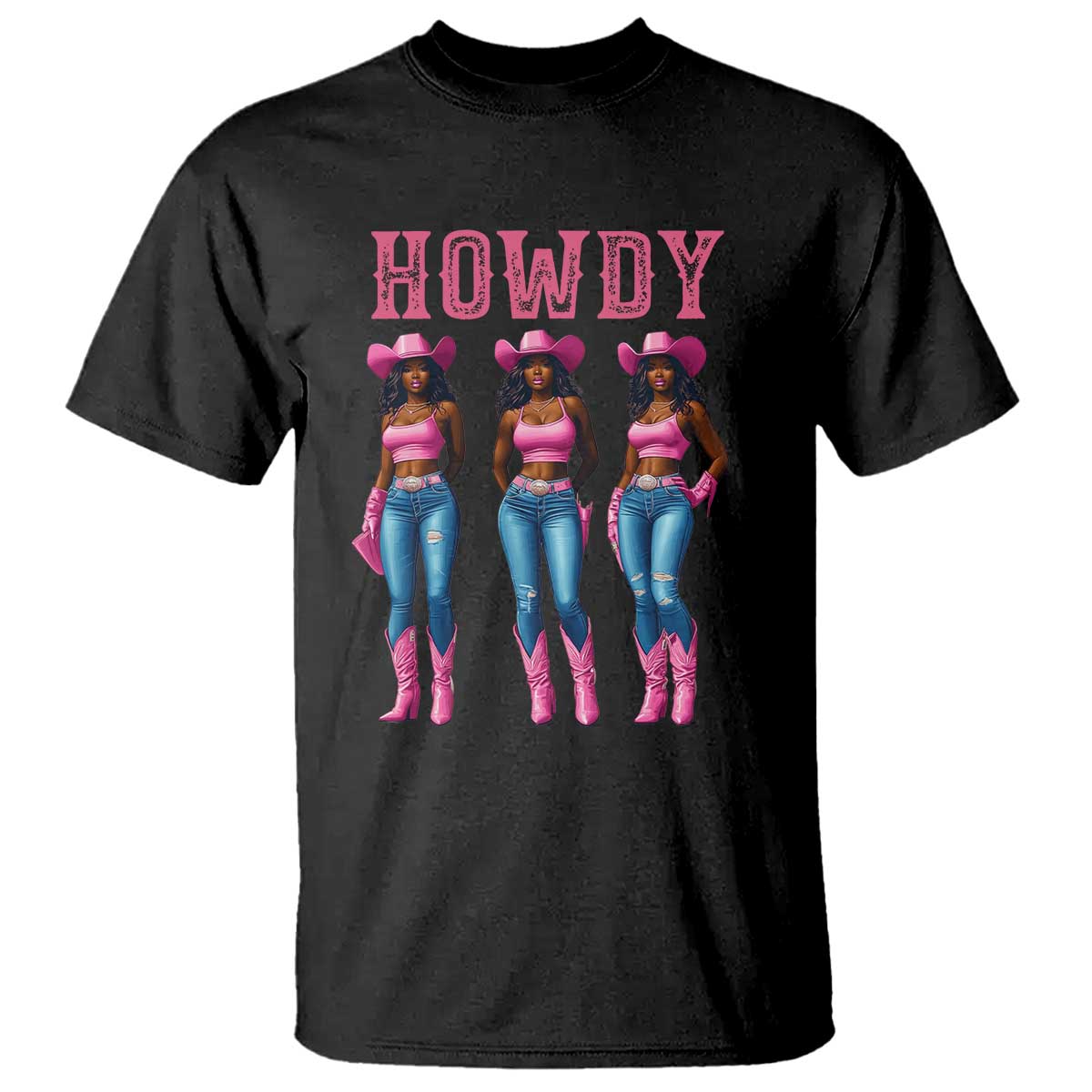Howdy Melanin Cowgirl T Shirt Western Rodeo Women Black Cowgirls