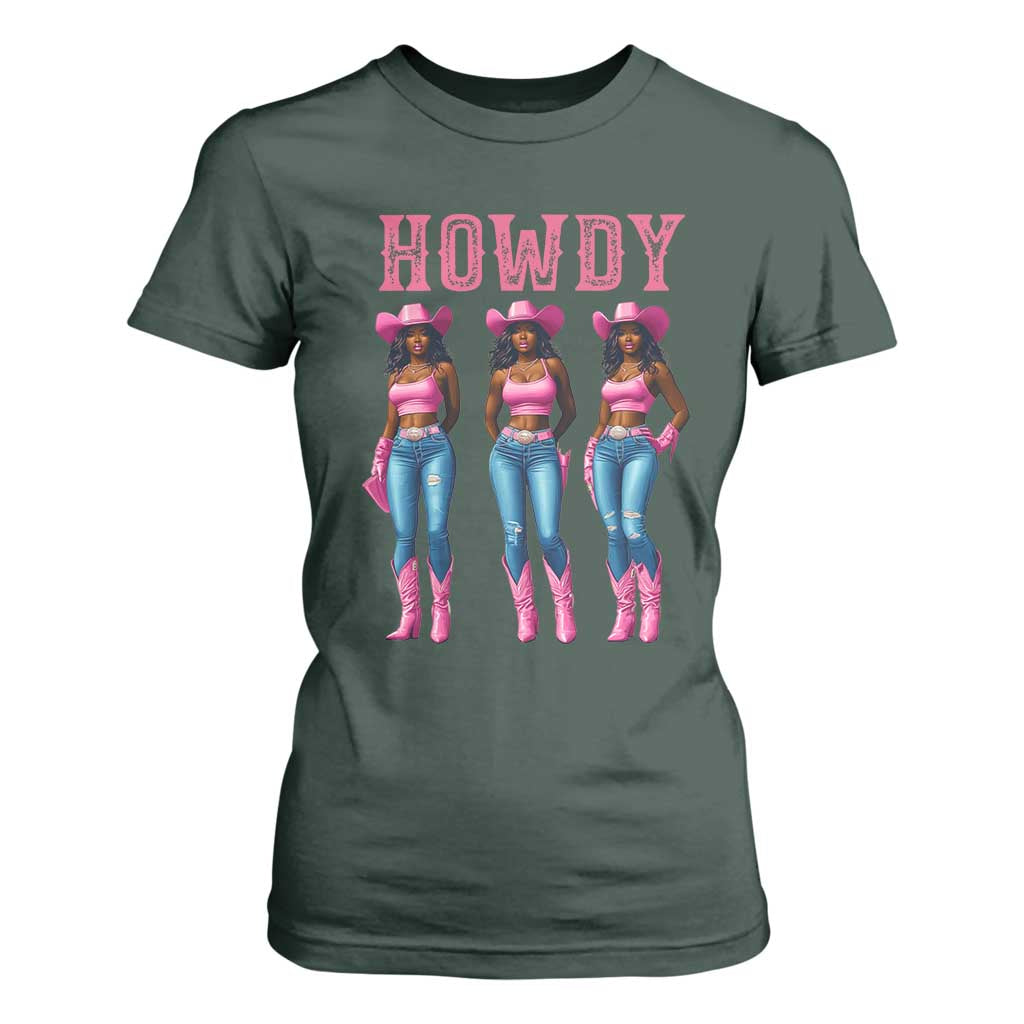 Howdy Melanin Cowgirl T Shirt For Women Western Rodeo Women Black Cowgirls