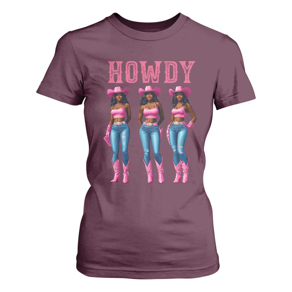 Howdy Melanin Cowgirl T Shirt For Women Western Rodeo Women Black Cowgirls