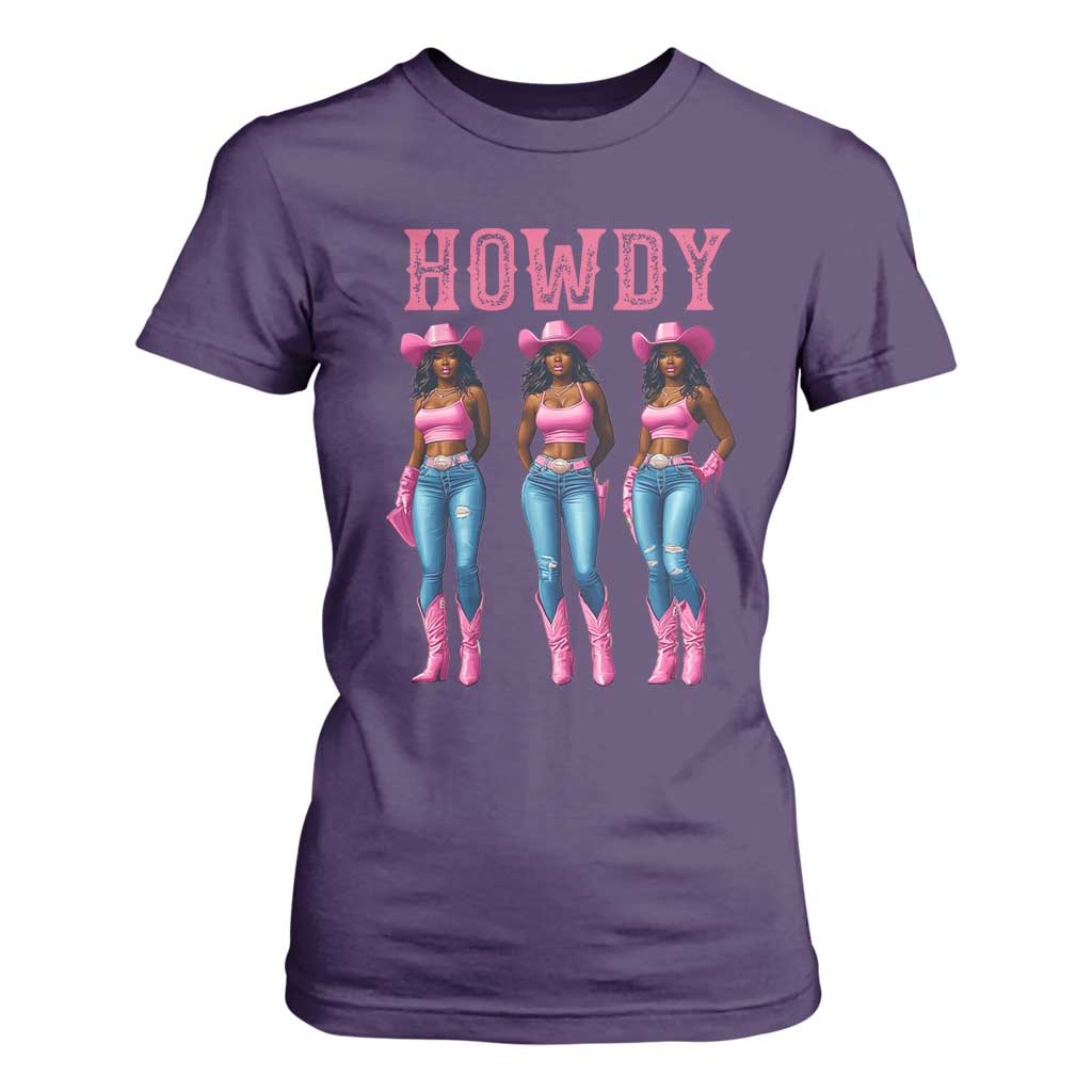 Howdy Melanin Cowgirl T Shirt For Women Western Rodeo Women Black Cowgirls