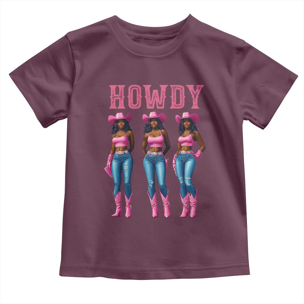 Howdy Melanin Cowgirl Toddler T Shirt Western Rodeo Women Black Cowgirls