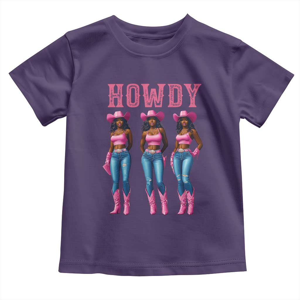 Howdy Melanin Cowgirl Toddler T Shirt Western Rodeo Women Black Cowgirls