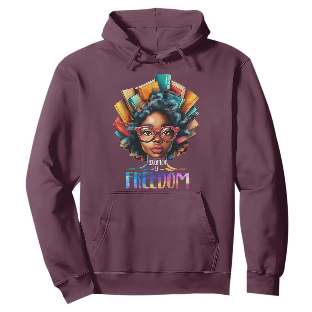 Black History Education Is Freedom Hoodie Black Teacher Books