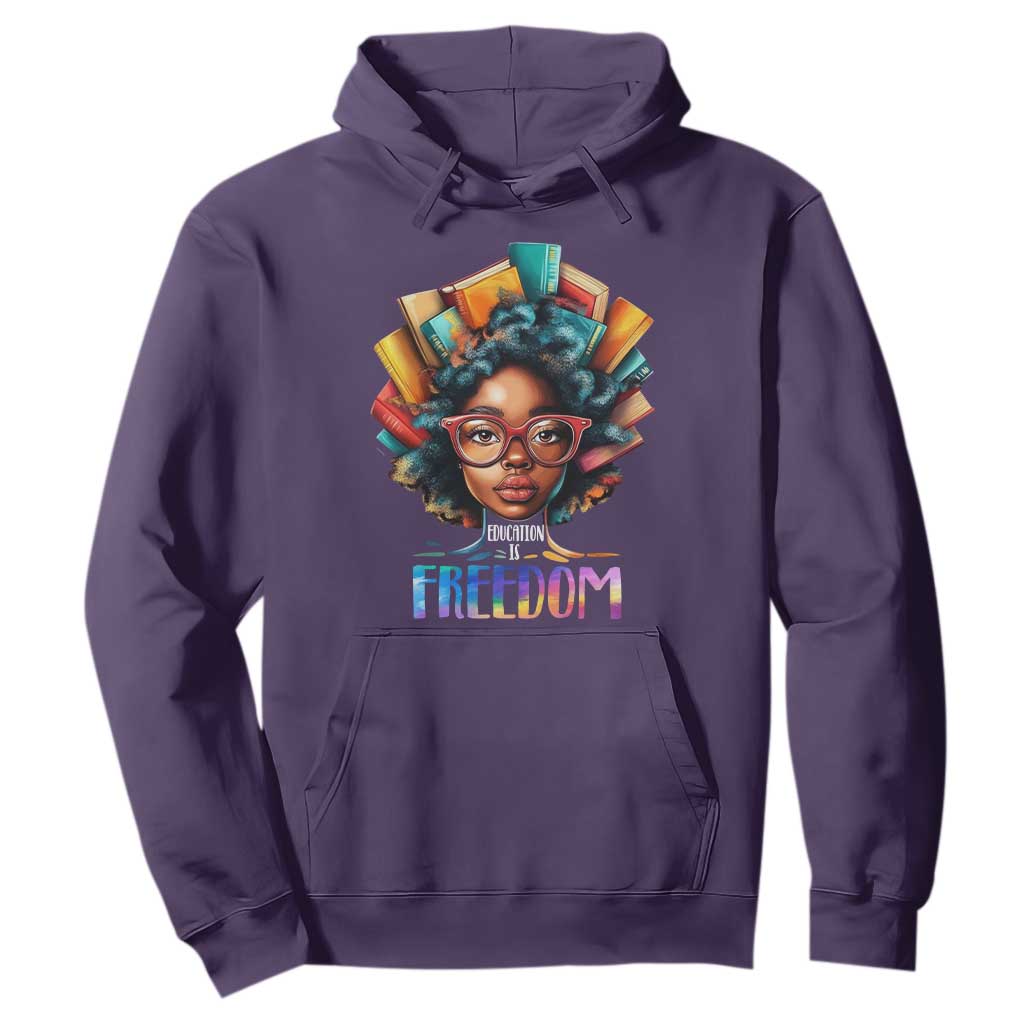 Black History Education Is Freedom Hoodie Black Teacher Books